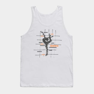 grey and orange dancer design Tank Top